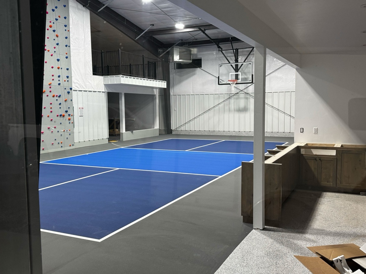 Indoor Multi-Sport Court with Basketball and Pickleball